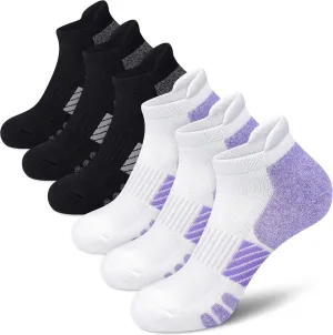 Ankle Socks Women Anti-blister Breathable Running Athletic Cushioned Socks 3/6 Pairs