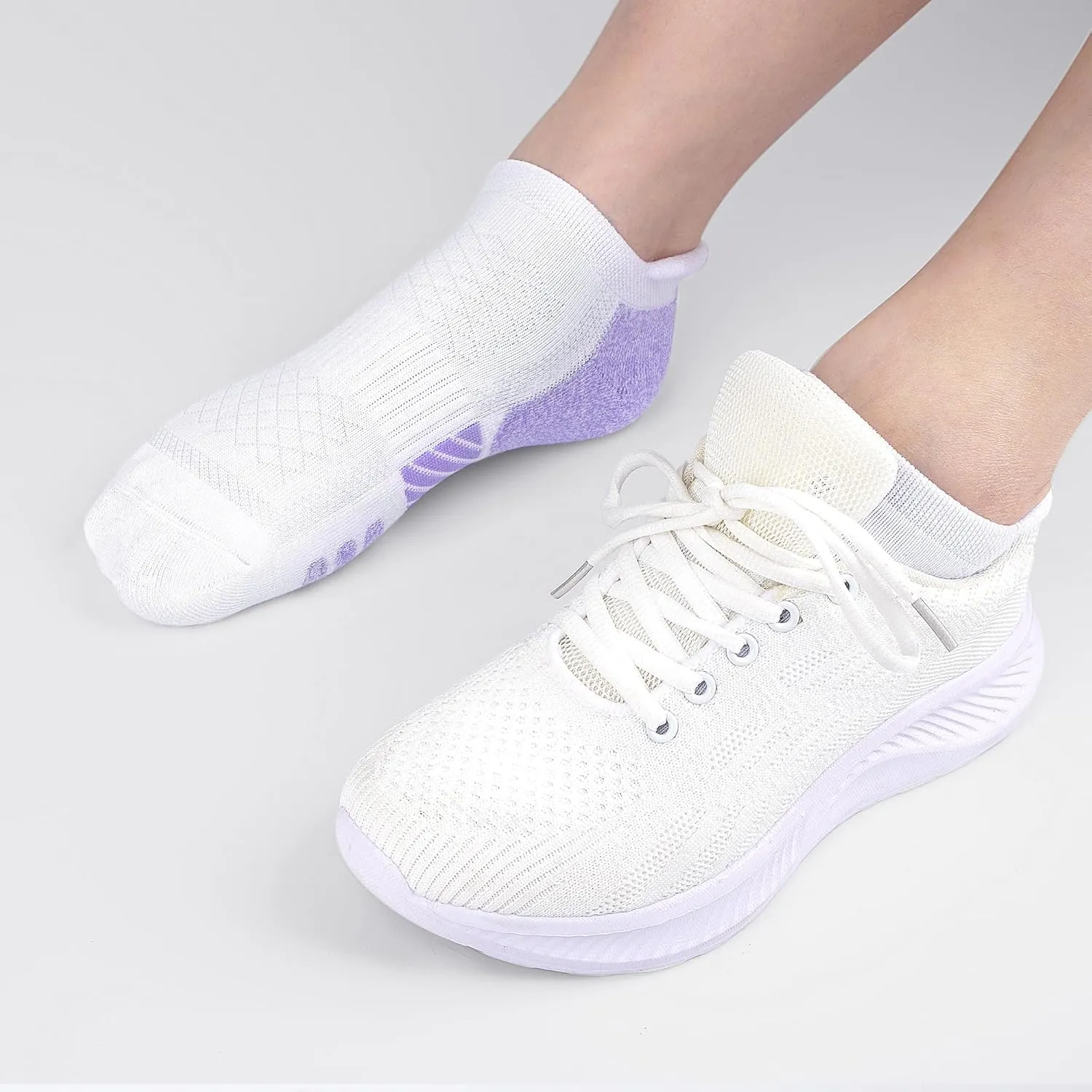 Ankle Socks Women Anti-blister Breathable Running Athletic Cushioned Socks 3/6 Pairs