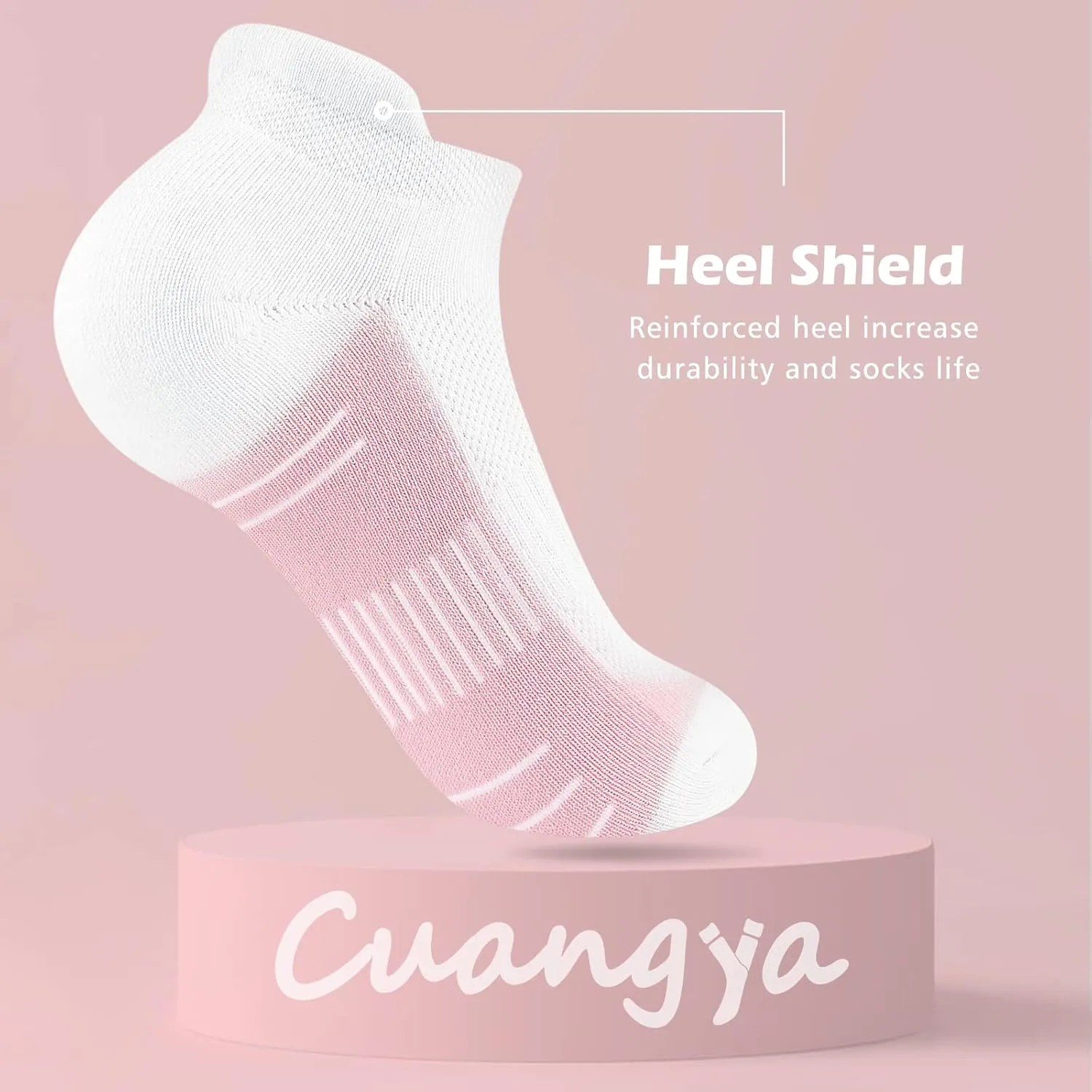 Ankle Socks Women Athletic No Show Socks Running Comfort Cushioned 5-Pairs