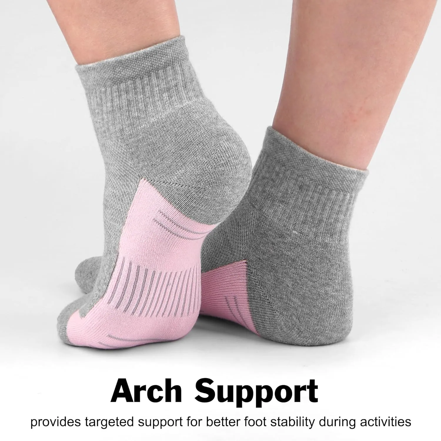 Ankle Socks Women Athletic Running Socks Hiking Cushioned 5-Pairs