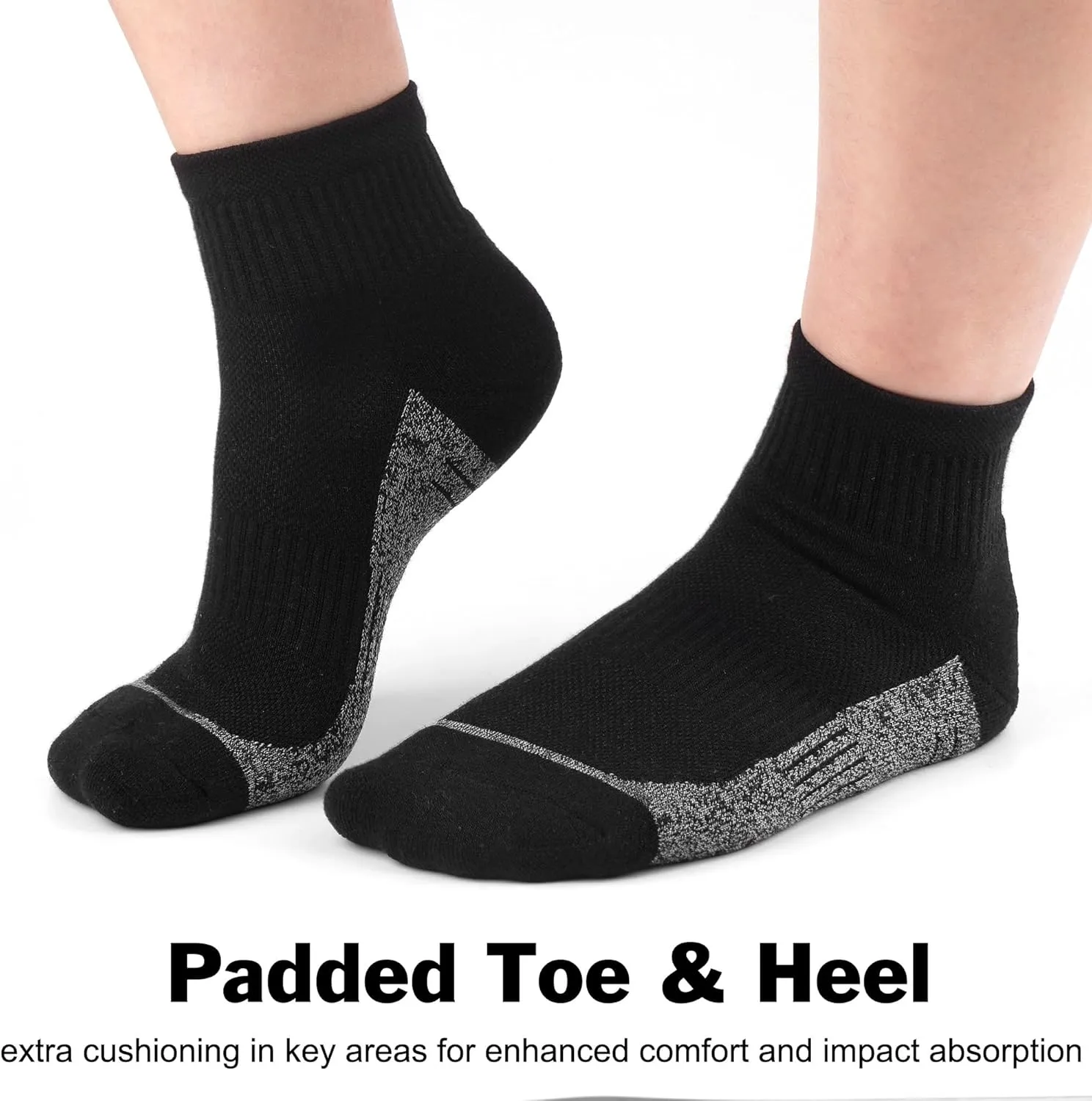 Ankle Socks Women Athletic Running Socks Hiking Cushioned 5-Pairs