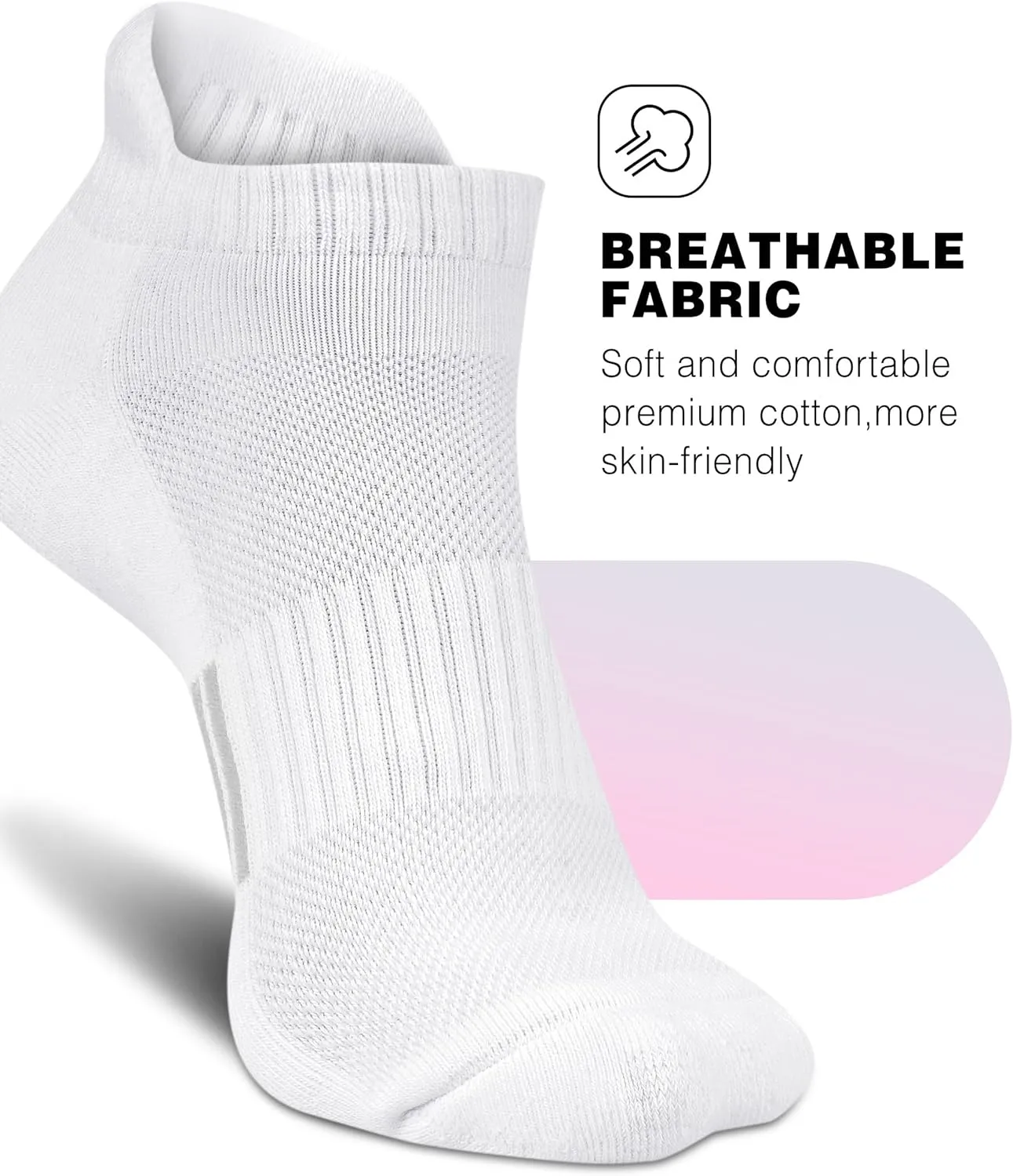 Ankle Socks Womens Athletic Running Comfort Cushioned 3/5/6Pairs