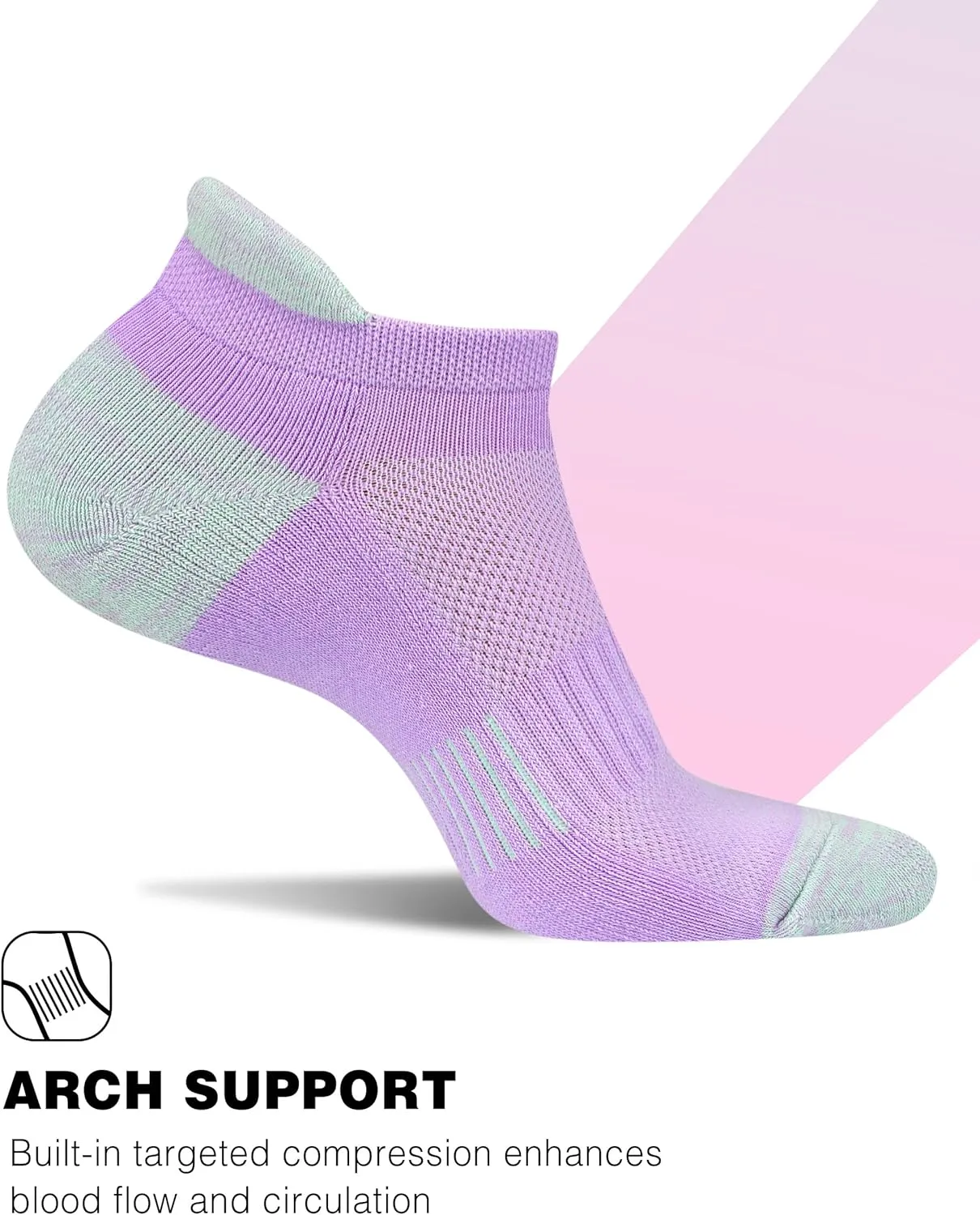 Ankle Socks Womens Athletic Running Comfort Cushioned 3/5/6Pairs