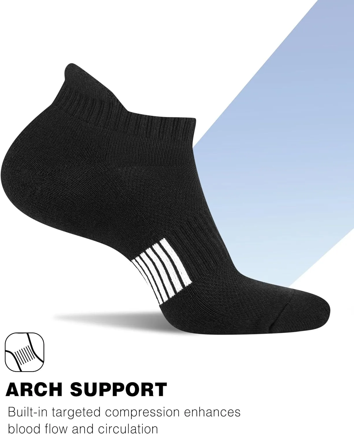 Ankle Socks Womens Athletic Running Comfort Cushioned 3/5/6Pairs