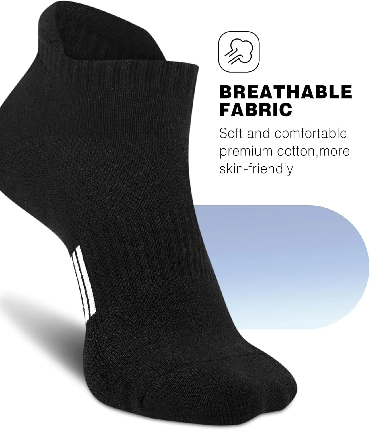 Ankle Socks Womens Athletic Running Comfort Cushioned 3/5/6Pairs