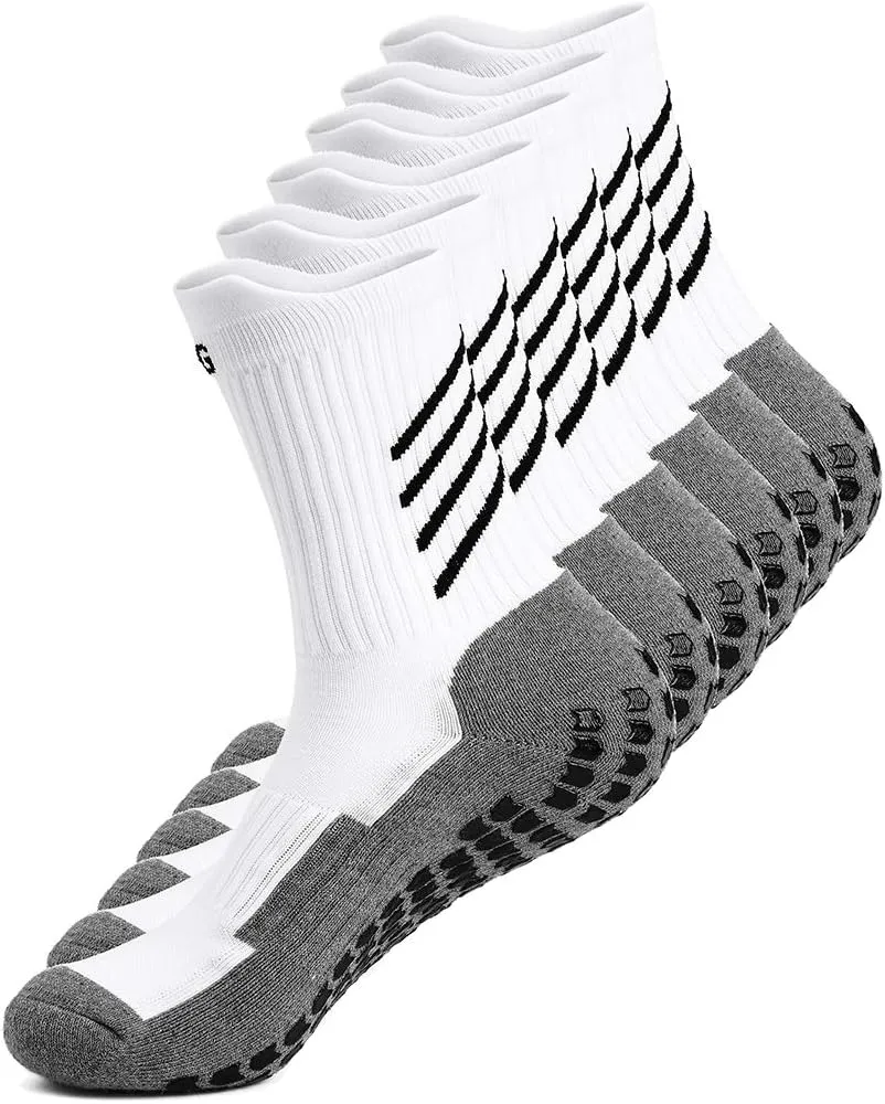 Anti-slip Football Socks for Men Women, Breathable, Cushioned, Cotton Grip Sports Sock for Soccer Yoga Basketball…