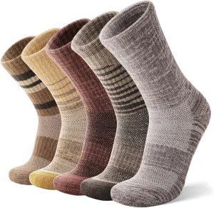 ANTSANG Merino Wool Hiking Socks for Men & Women 5 Pairs Thermal Warm Winter Thick Cushion Moisture Wicking Crew Boot Socks