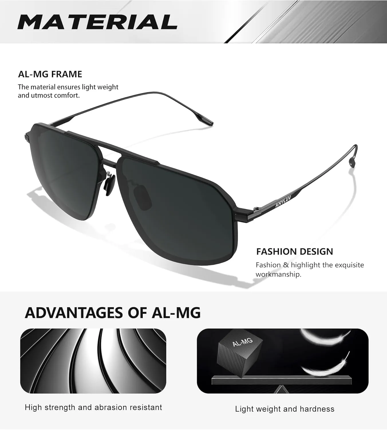 ANYLUV Polarized-Sunglasses-Men Aviator Mens Sunglasses: Womens Pilot Sun Glasses UV400 Protection for Driving Fishing