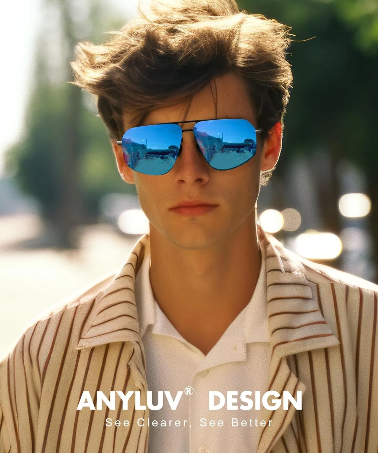 ANYLUV Polarized-Sunglasses-Men Aviator Mens Sunglasses: Womens Pilot Sun Glasses UV400 Protection for Driving Fishing