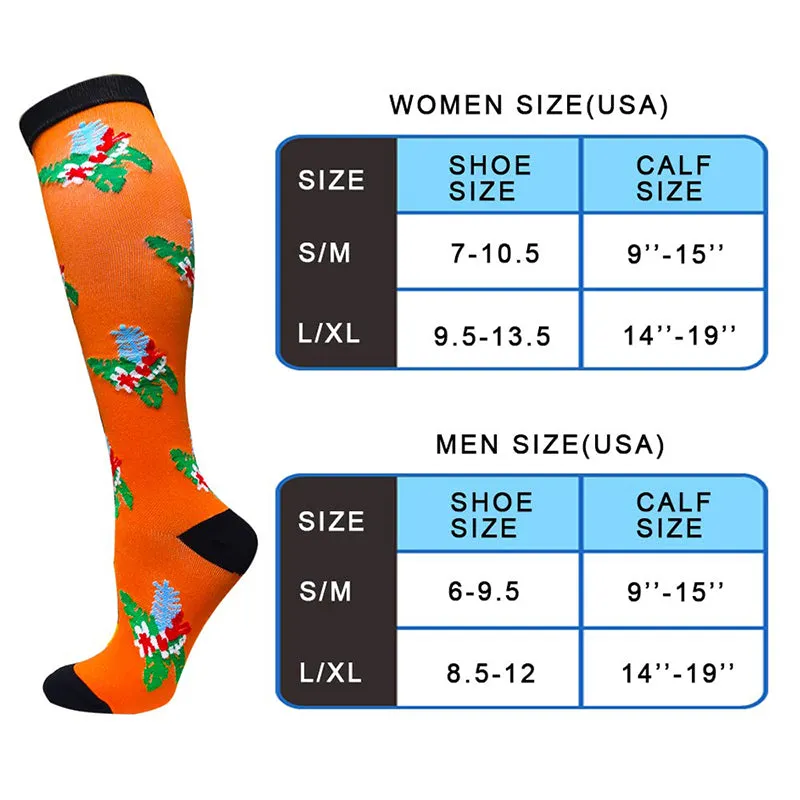 Aoliks 8 Pairs Woman Pattern Compression Socks 20-30 mmHG