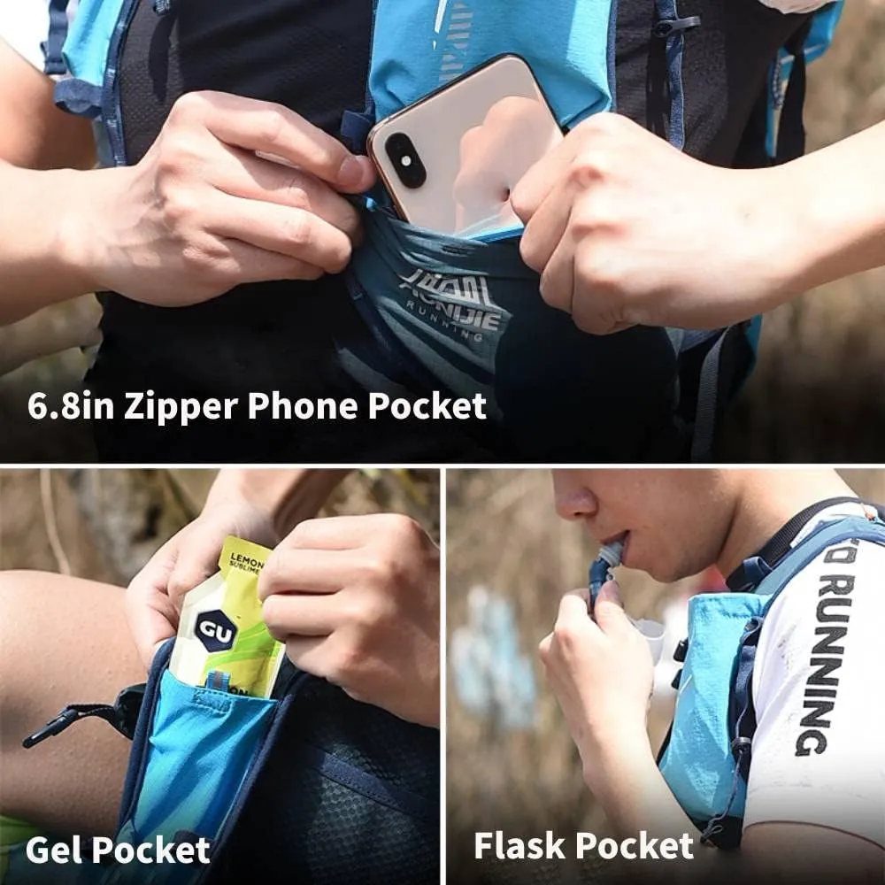 AONIJIE 18L Large Capacity Trail Running Hydration Vest Backpack with 2*500ml Soft Flask for Men Women Lightweight Outdoor Running Backpack for Marathon Race Hiking