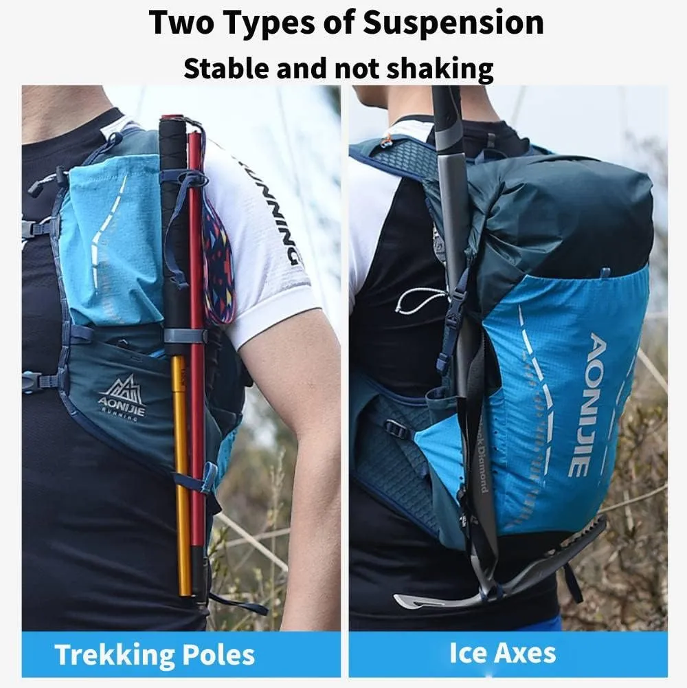 AONIJIE 18L Large Capacity Trail Running Hydration Vest Backpack with 2*500ml Soft Flask for Men Women Lightweight Outdoor Running Backpack for Marathon Race Hiking