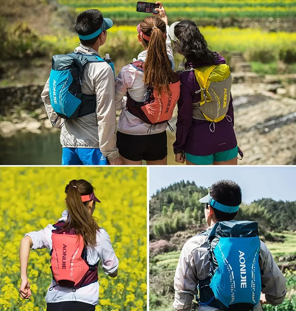 AONIJIE 18L Large Capacity Trail Running Hydration Vest Backpack with 2*500ml Soft Flask for Men Women Lightweight Outdoor Running Backpack for Marathon Race Hiking