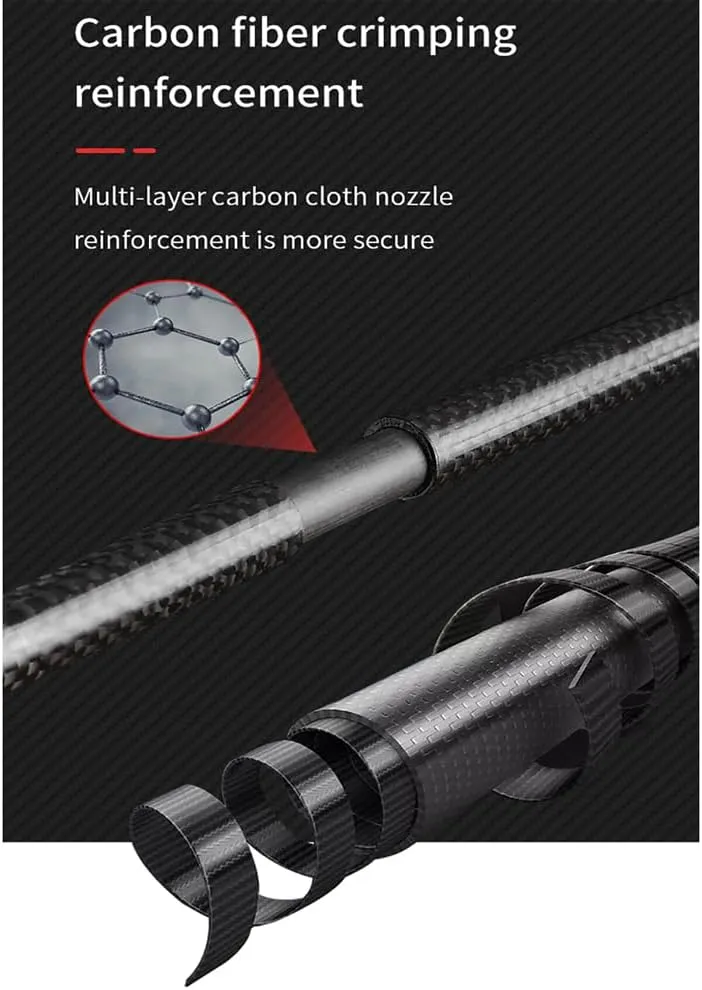 AONIJIE 2pcs Carbon 4 Folding Trekking Pole, New Carbon Fiber Ultra-Light Walking Pole Suitable for Trail Running, Hiking