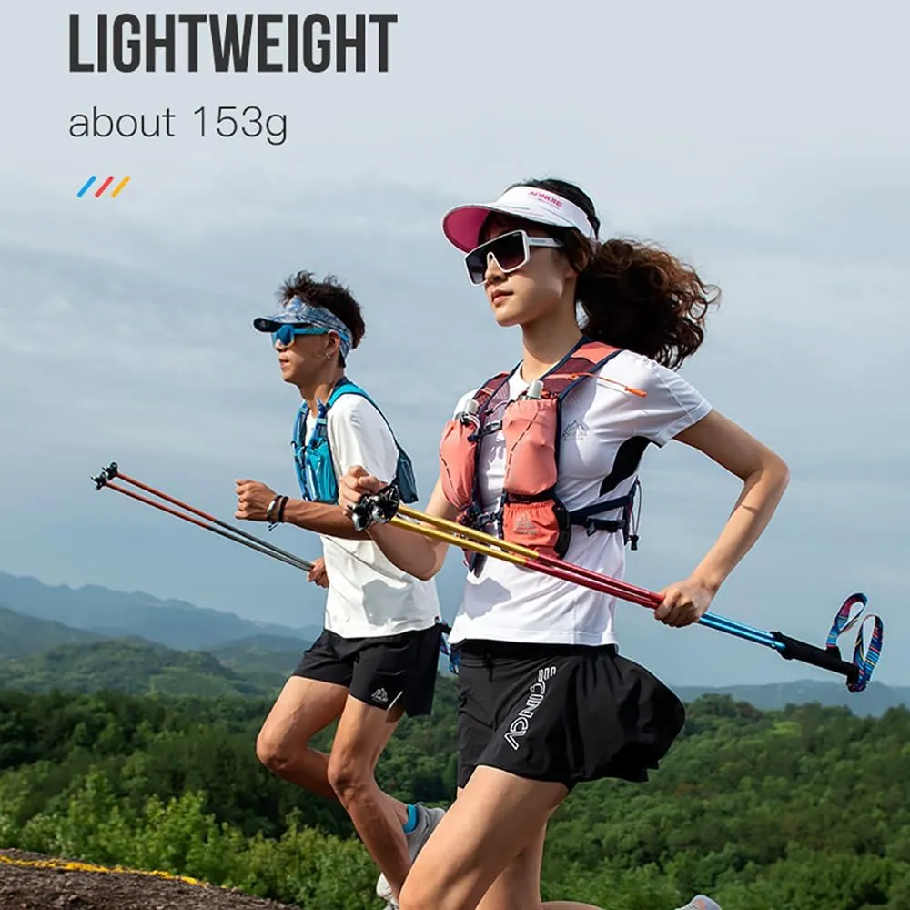 AONIJIE 2pcs Z-Type Trekking Poles, Foldable Carbon Rod Aluminum Alloy Walking Stick, Suitable for Off-Road, Mountaineering, Running