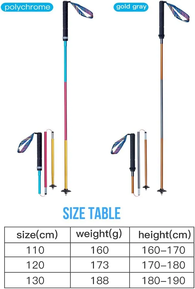 AONIJIE 2pcs Z-Type Trekking Poles, Foldable Carbon Rod Aluminum Alloy Walking Stick, Suitable for Off-Road, Mountaineering, Running