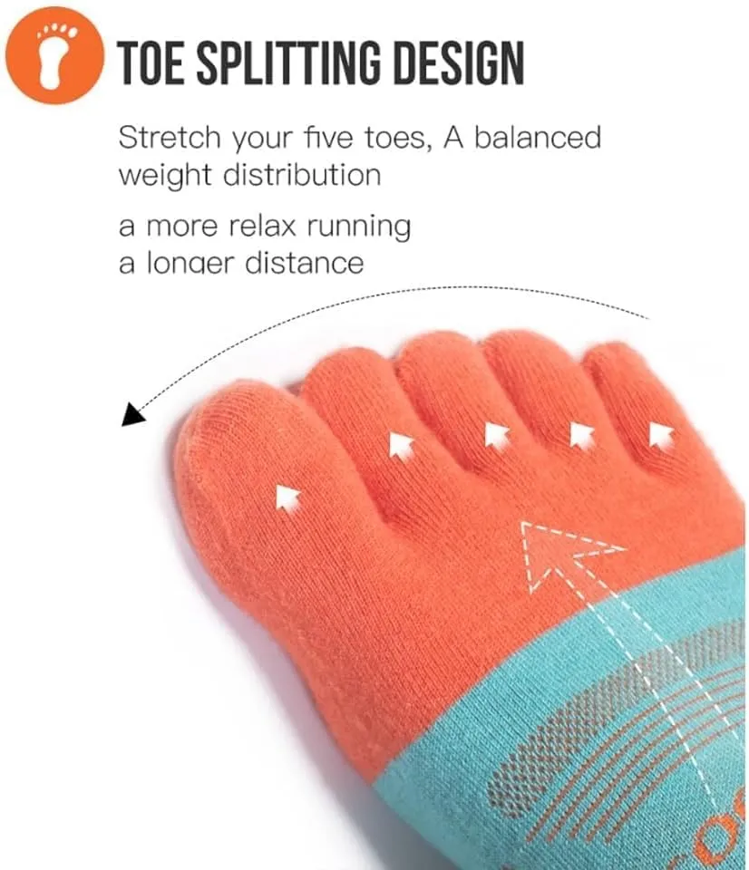 AONIJIE 3-toe Socks Set, Non-slip Breathable Low-top Sports Socks for Men and Women for Mountaineering, Running, Outdoor
