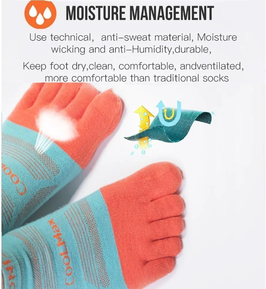AONIJIE 3-toe Socks Set, Non-slip Breathable Low-top Sports Socks for Men and Women for Mountaineering, Running, Outdoor