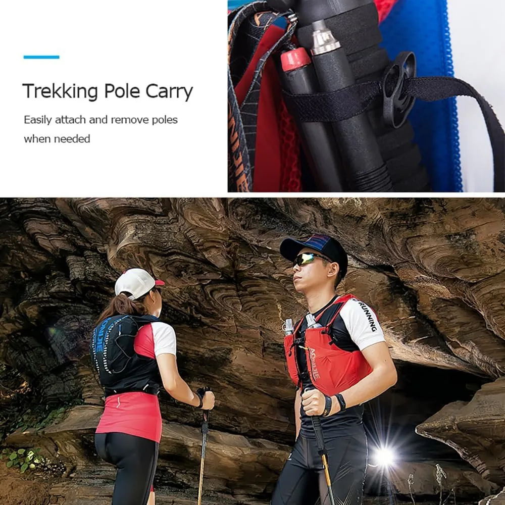 AONIJIE Running Hydration Vest 12L for Men and Women, Lightweight Hiking Backpack with 2 Soft Flasks for Running Hiking