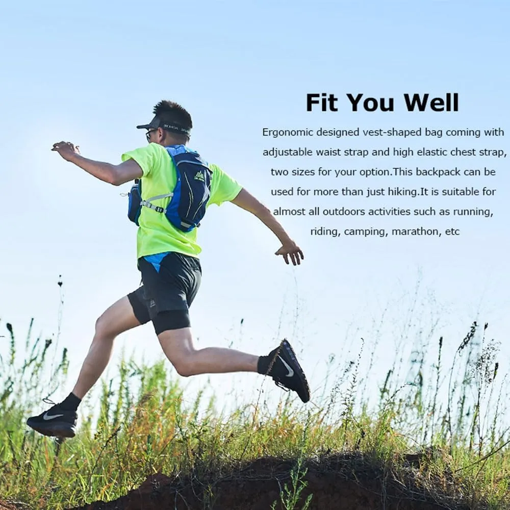 AONIJIE Running Hydration Vest for Women and Men 5.5L Lightweight Trail Runing Hydration Vest Pack Backpack for Running, Cycling, Climbing