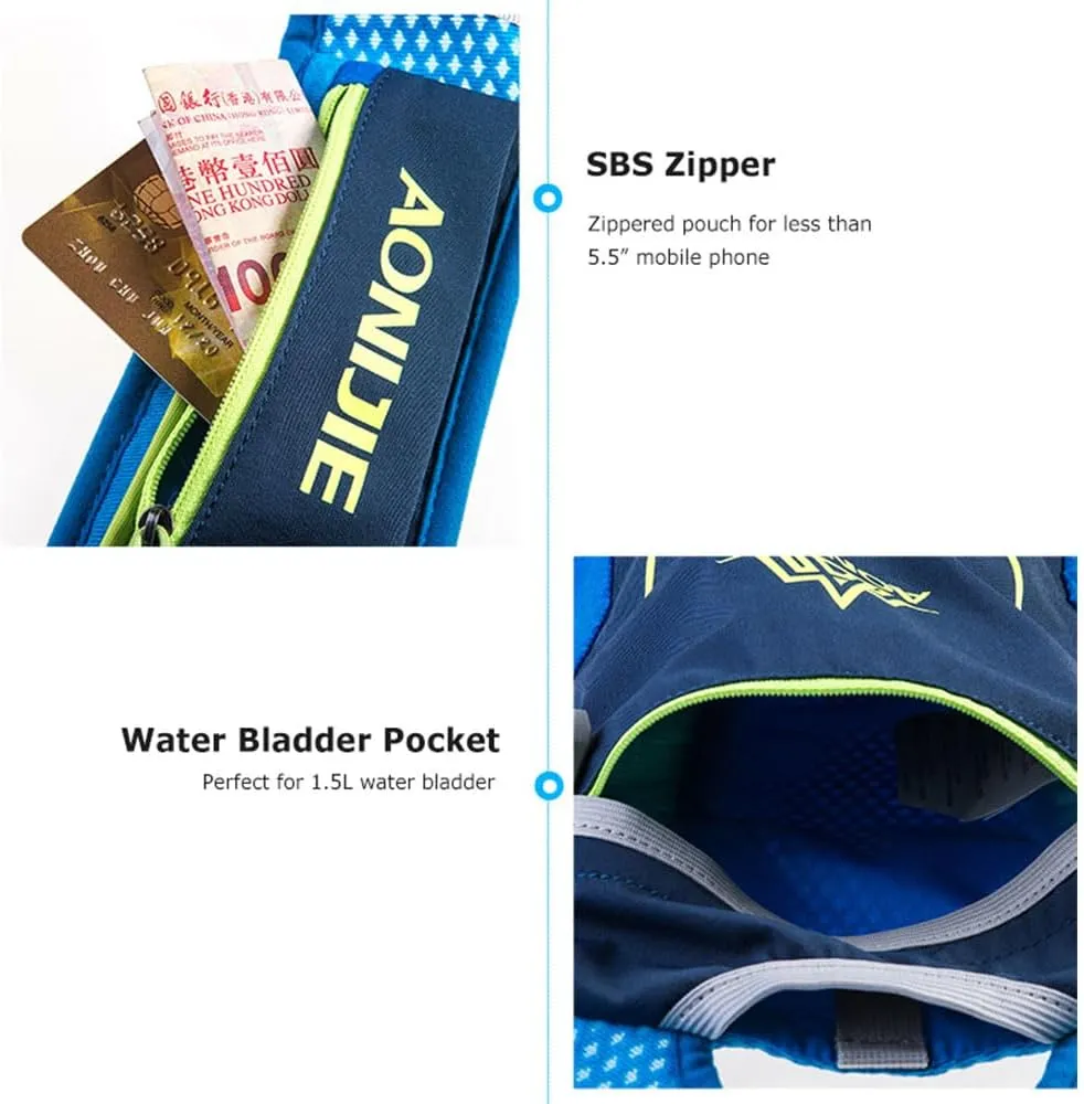 AONIJIE Running Hydration Vest for Women and Men 5.5L Lightweight Trail Runing Hydration Vest Pack Backpack for Running, Cycling, Climbing
