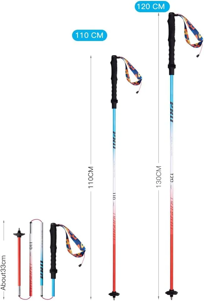 AONIJIE Trekking Poles - 2 Pcs Collapsible Aluminum Alloy 7075 Hiking Poles with Anti-Shock and Quick Lock System, Ultralight for Hiking, Camping, Mountaining, Trekking
