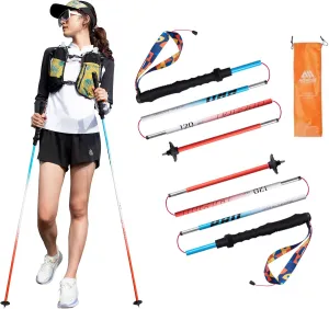 AONIJIE Trekking Poles - 2 Pcs Collapsible Aluminum Alloy 7075 Hiking Poles with Anti-Shock and Quick Lock System, Ultralight for Hiking, Camping, Mountaining, Trekking