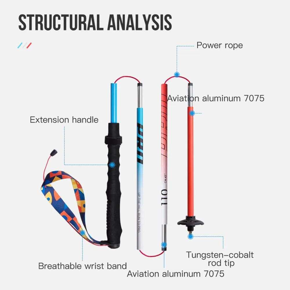 AONIJIE Trekking Poles - 2 Pcs Collapsible Aluminum Alloy 7075 Hiking Poles with Anti-Shock and Quick Lock System, Ultralight for Hiking, Camping, Mountaining, Trekking