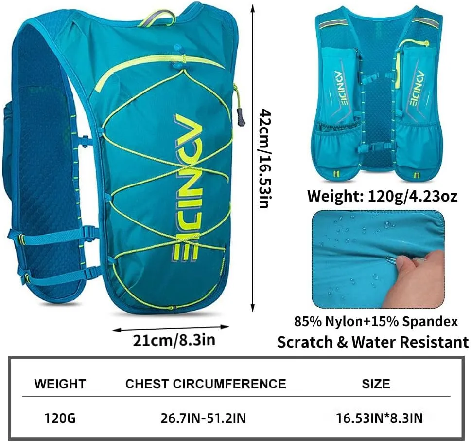AONIJIE Waterproof and Breathable Running Hydration Vest with 1.5L Bladder, 4.23oz Lightweight Hydration Vest Backpack Fits 6.8" Phones, for Hiking Cycling Race Marathon