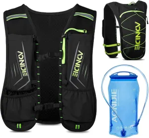 AONIJIE Waterproof and Breathable Running Hydration Vest with 1.5L Bladder, 4.23oz Lightweight Hydration Vest Backpack Fits 6.8" Phones, for Hiking Cycling Race Marathon