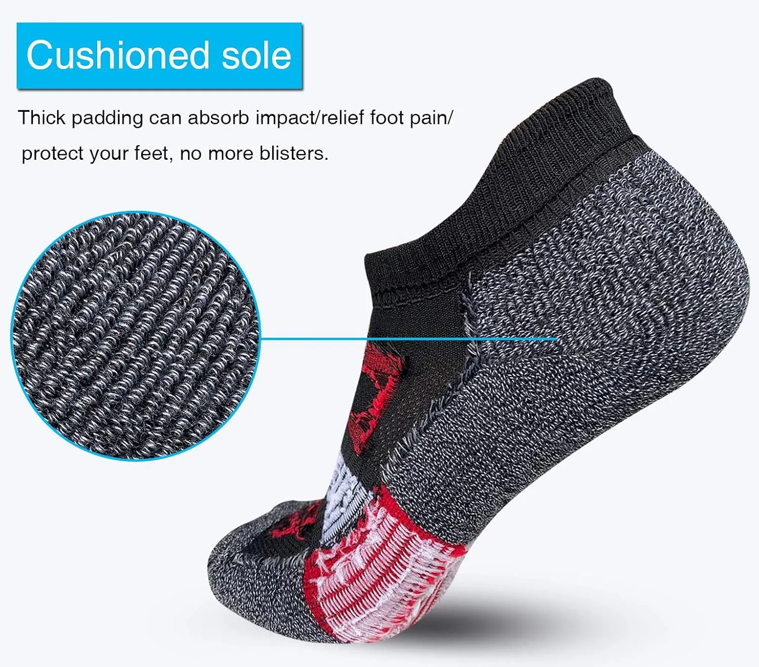APTYID Women's Athletic Cushioned Ankle Socks Tab Running Socks (6 Pairs)