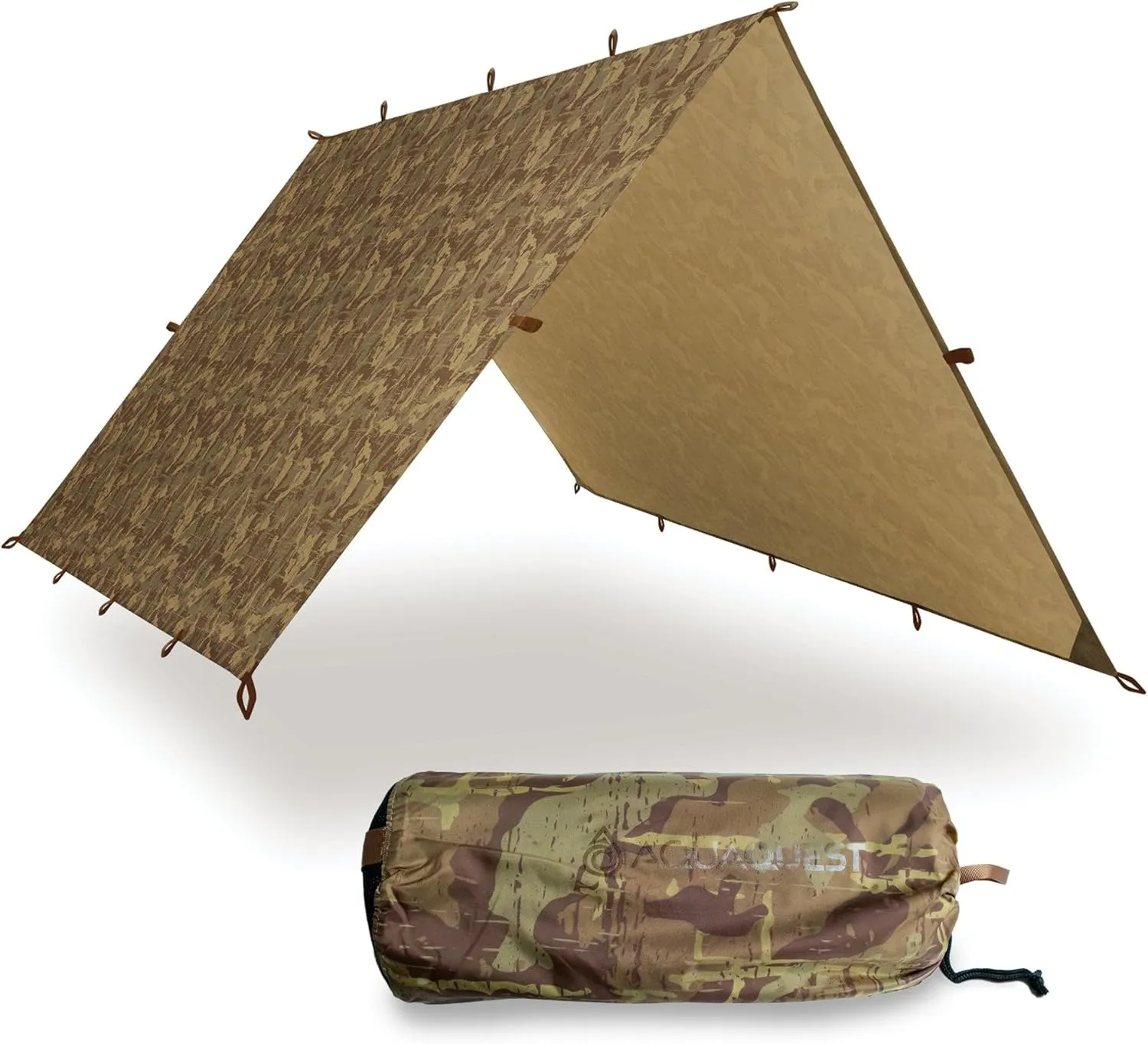 AquaQuest Defender Camping Tarp - Heavy Duty Tent Shelter or Rain Fly - Waterproof Camping Essentials for Hiking, Bushcraft & Hammock