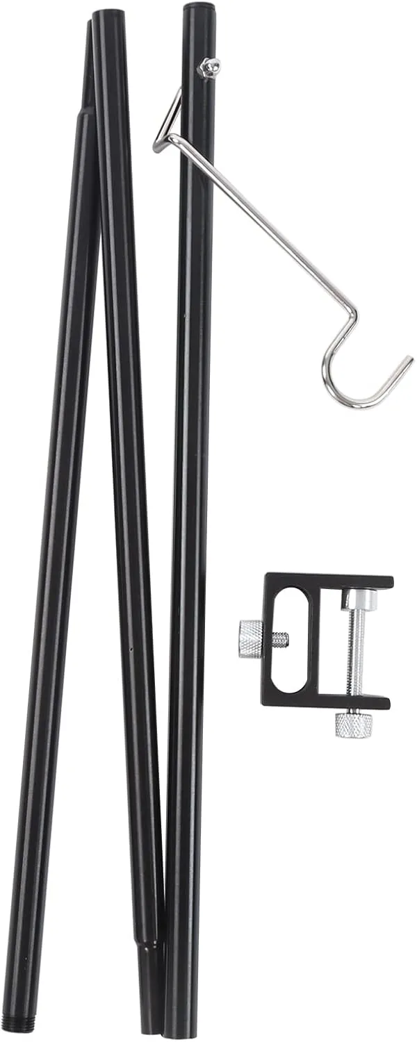 aqxreight Camping Lantern Stand Aluminum Alloy Foldable Single Hook Lamp Pole with Storage Bag for Camping