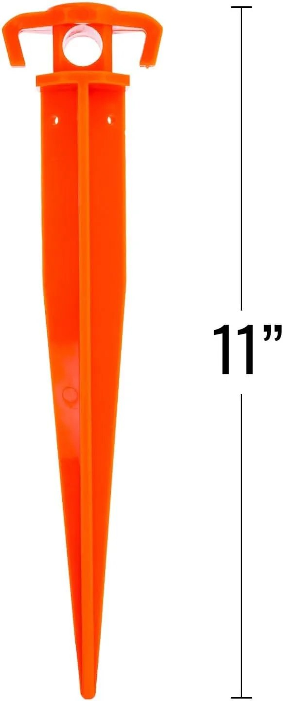 ASR Outdoor Orange Heavy Duty ABS Plastic Tent Stakes Ground Anchor Camping Essentials