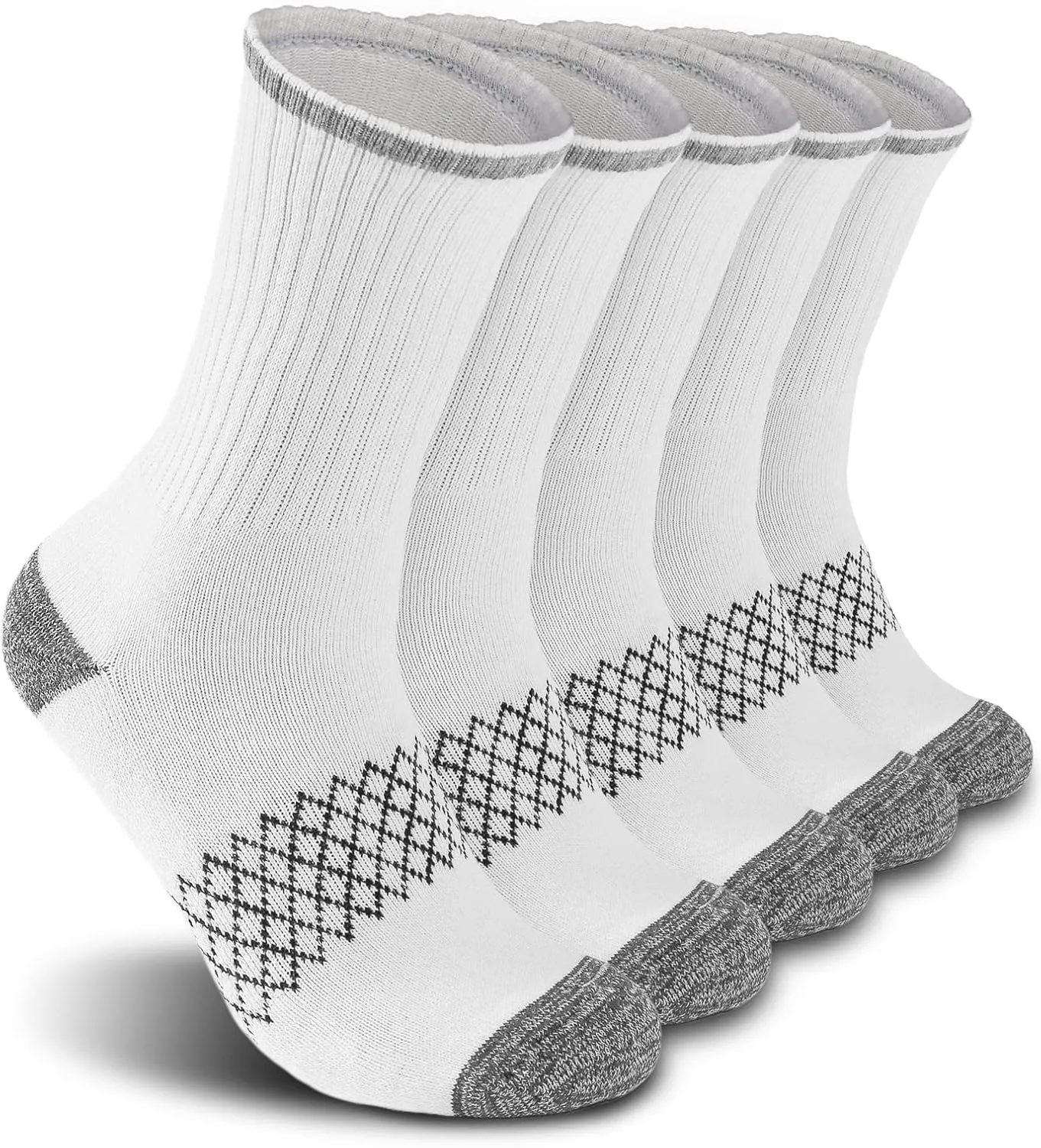 Athletic Hiking Socks for Women/Men Best Gifts/Cushioned Moisture Wicking Sports Socks(5Pairs)