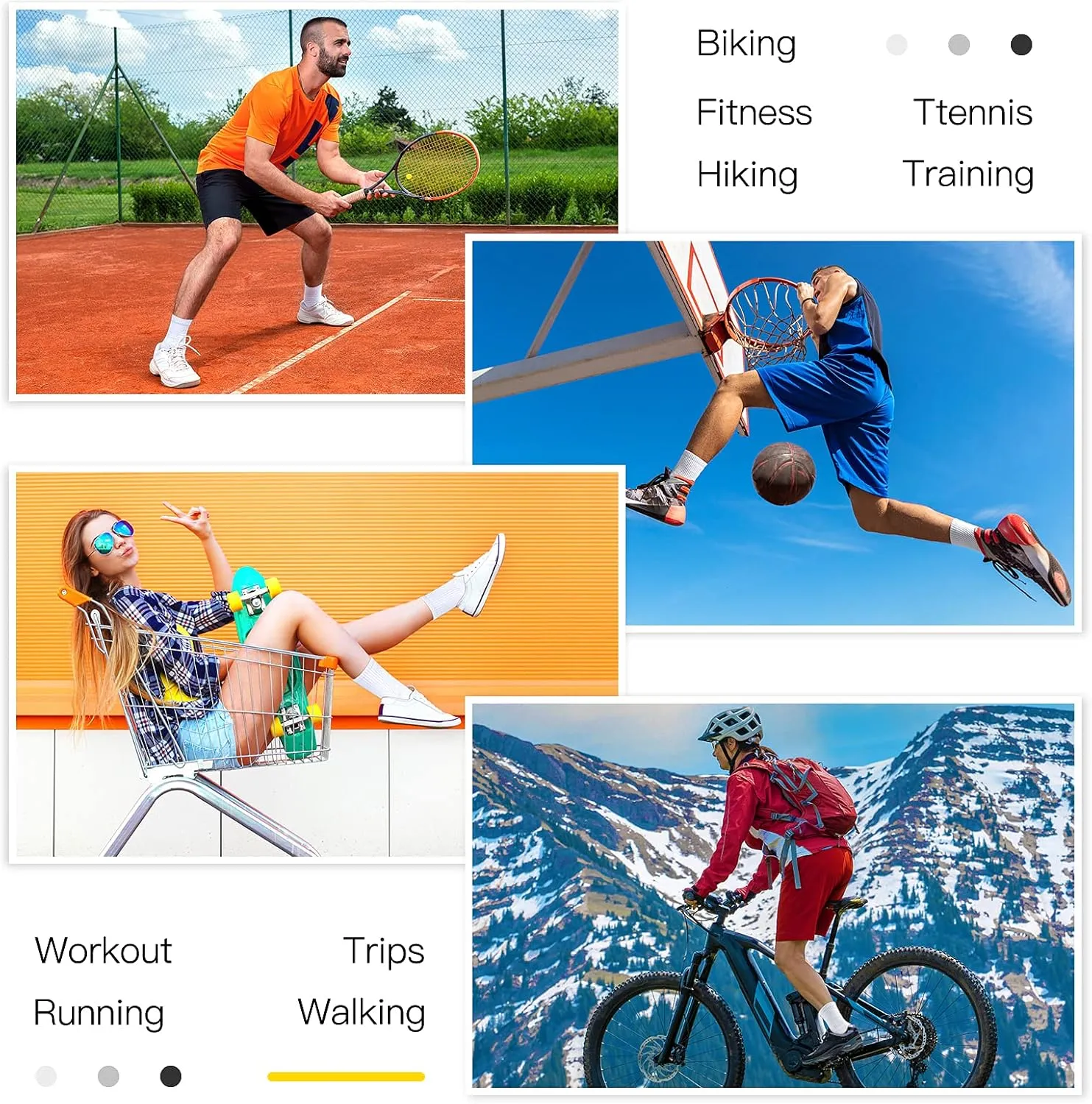Athletic Socks Women Men Crew Socks Cushion Sports Running Socks Performance Hiking Calf Socks with Arch Support 6 Pairs