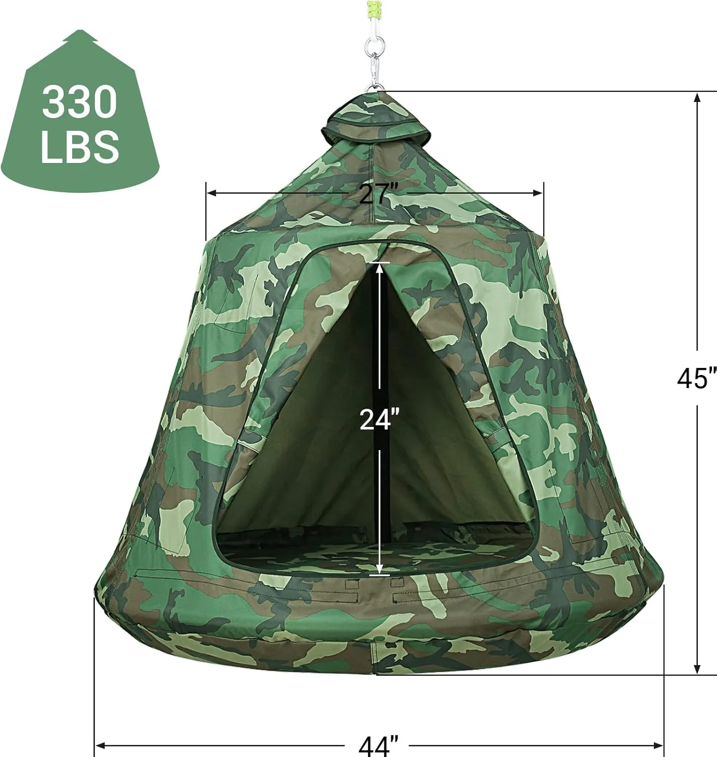 AthLike Hanging Tree Tent for Kid, Indoor Outdoor Hanging Tent, Waterproof Tree Ceiling Pod, Portable Hang Out Huggle Pod Play Tent w/Rainbow Lights String, Inflatable Base, 45" H x 44" W 330lbs