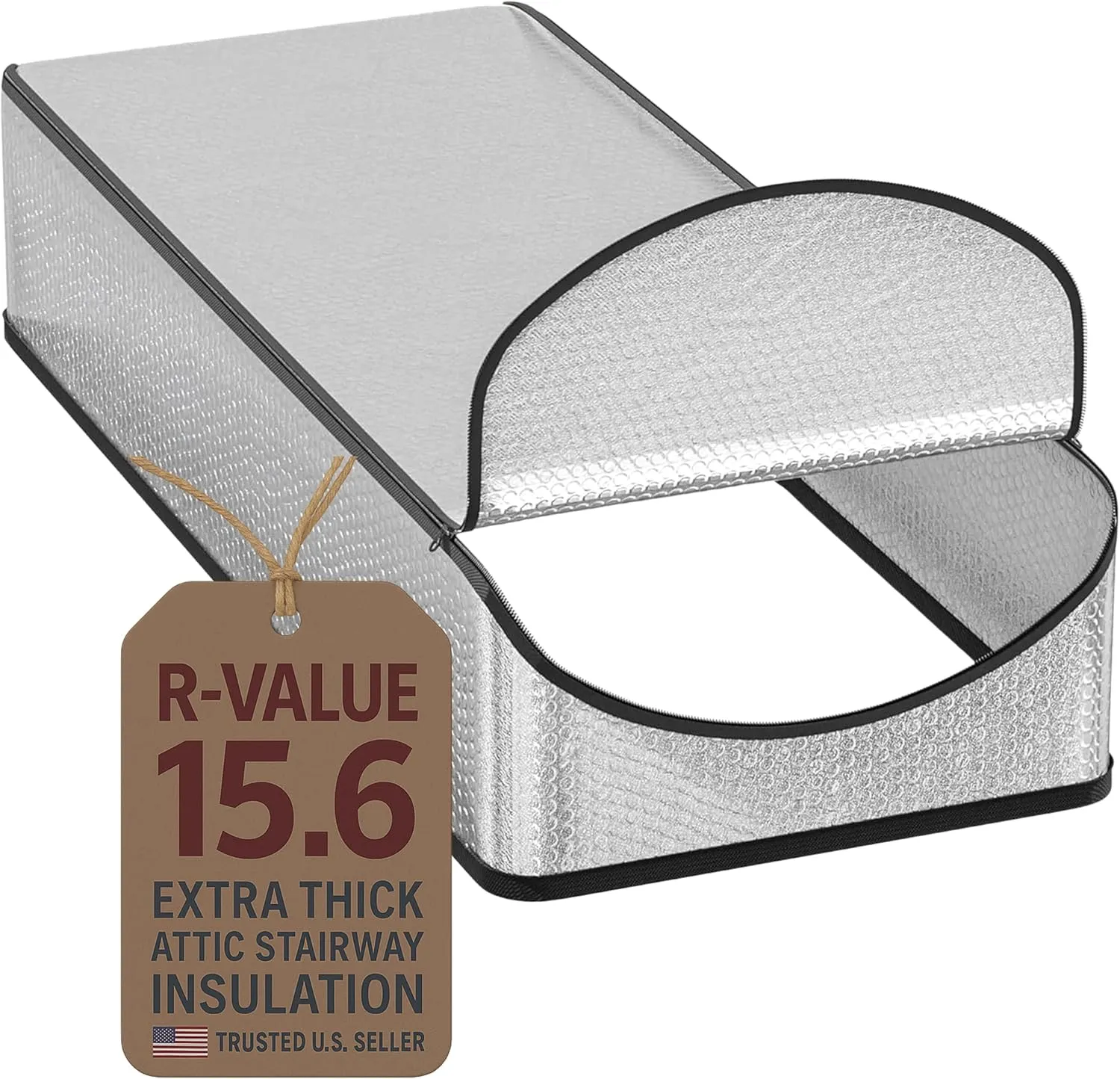 Attic Door Insulation Cover for Pull Down Ladder or Stair 25" x 54" x 11"- R-Value 15.6 Extra Thick Fire Proof Attic Tent Stairway Insulator with Easy Installation, Door Seal Hatch by Miloo