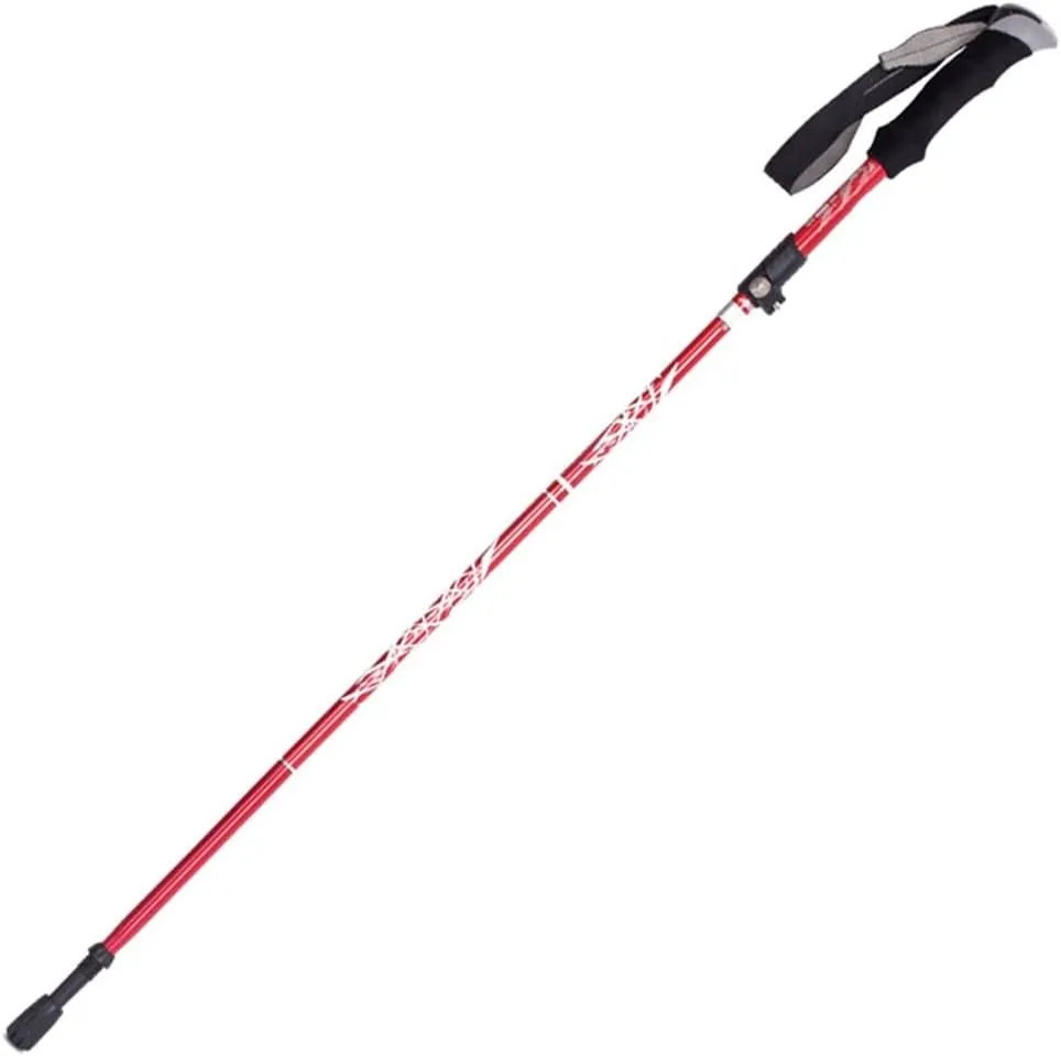 Auminum Alloy Telescopic Ultralight Trekking Pole Anti Shock Hike Folding Stick (D 1PCS)