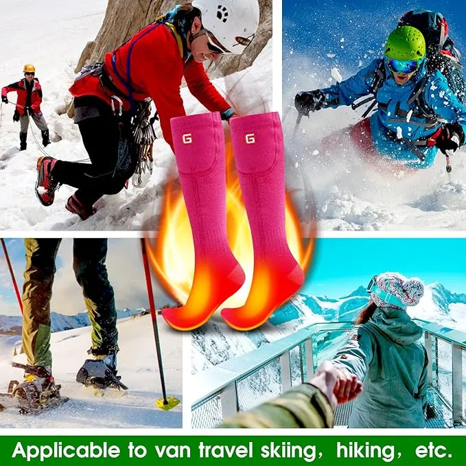 Autocastle Heated Socks, Electric Heated Socks for Men Women, Rechargeable Battery Heating Socks, Winter Warm Thermal Socks, Washable Unisex Foot Warmers for Hunting Camping Skiing Hiking Outdoors