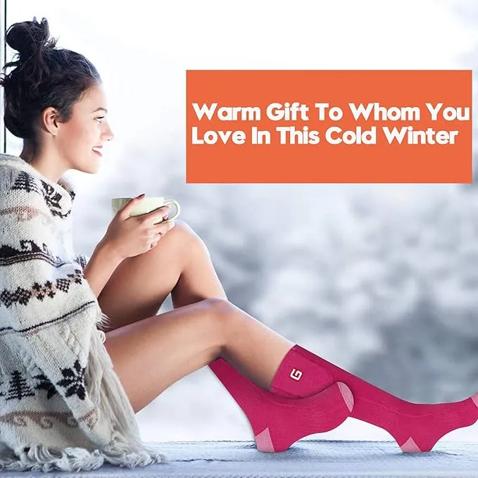 Autocastle Heated Socks, Electric Heated Socks for Men Women, Rechargeable Battery Heating Socks, Winter Warm Thermal Socks, Washable Unisex Foot Warmers for Hunting Camping Skiing Hiking Outdoors