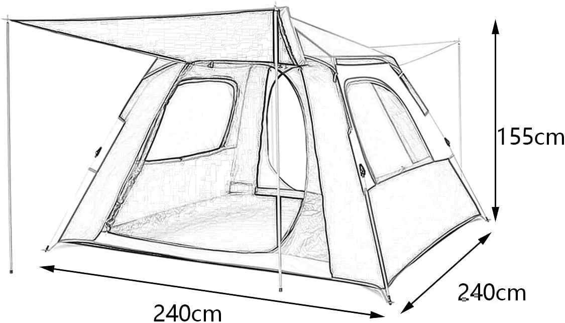 Automatic Dome Tent Canopy, Instant Pop Up Waterproof Tent, 3-8 Person Family Camping Tent for Camping Hiking Travel Outdoor Activities