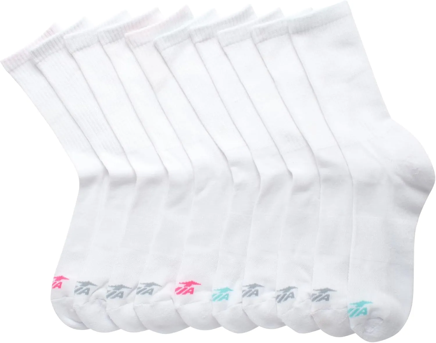 Avia Women's Socks - 10 Pack Performance Cushioned Mid Calf Athletic Crew Socks, Compression Socks for Women, Shoe Size: 4-10