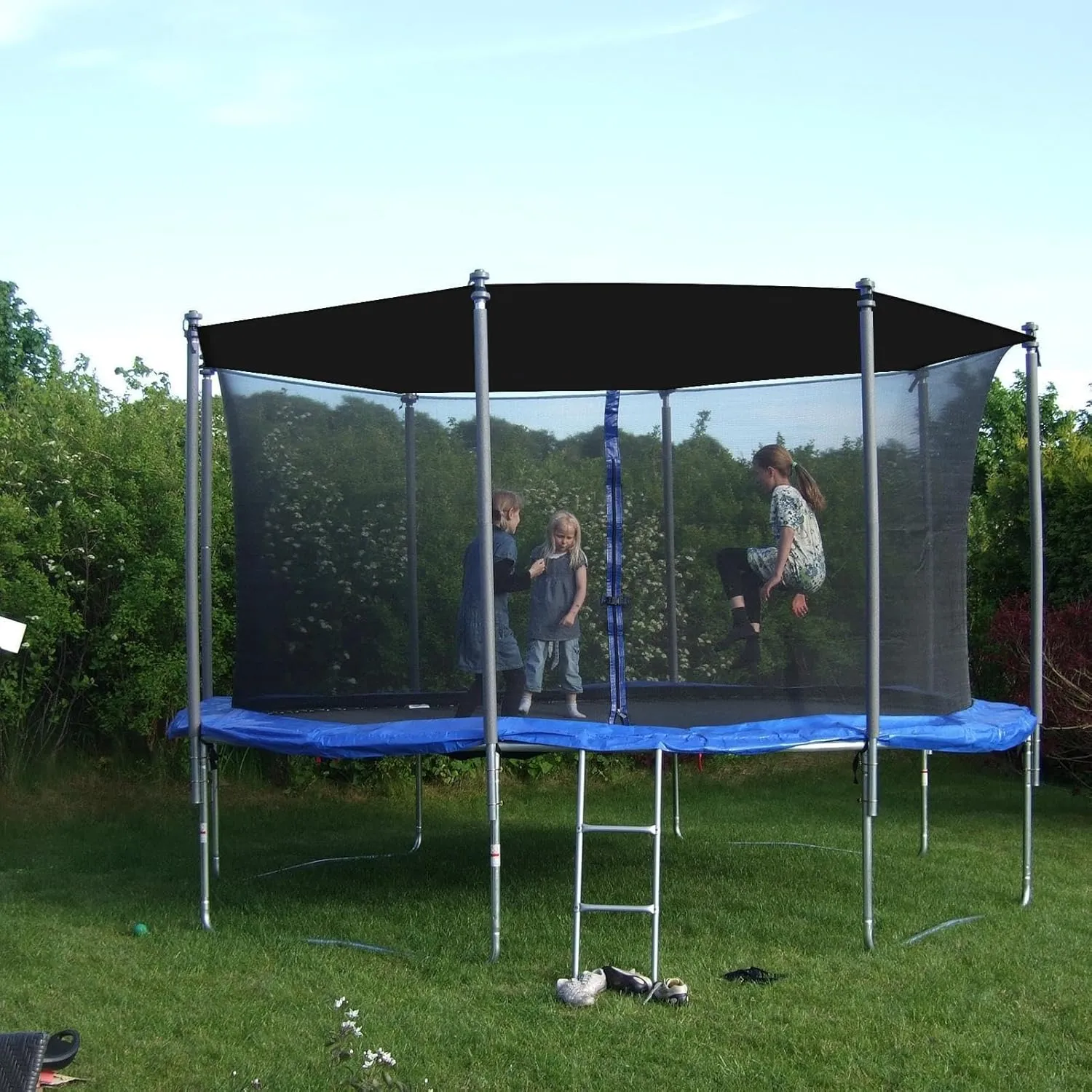 AVSMGP Waterproof Trampoline Canopy Tent Cover, 6Ft 8Ft 10Ft 12Ft 14Ft 16Ft Trampoline Shade Cover Trampoline Top Cover Accessories for Outdoor Easy to Install,Black,16FT/4.88M/12 Pole