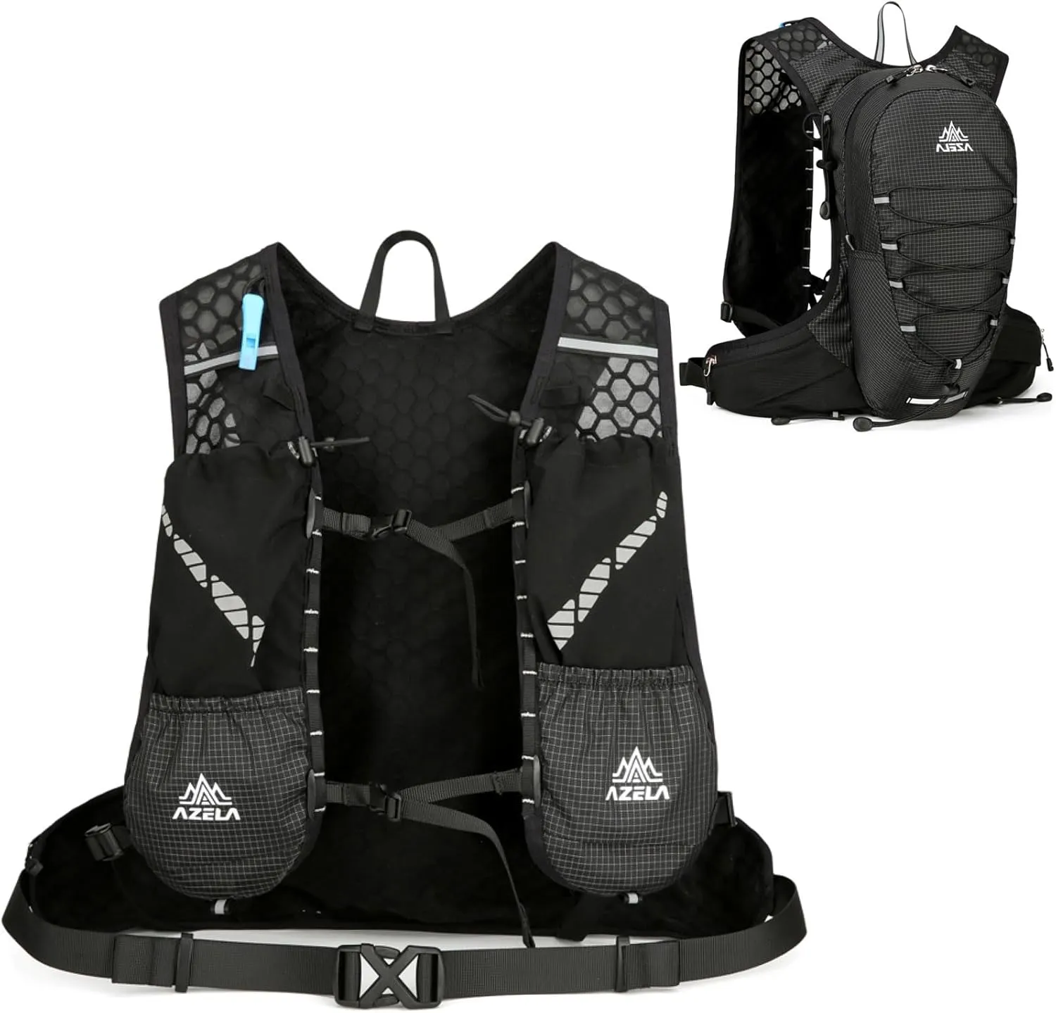 Azarxis Hiking Hydration Pack Running Backpack Lightweight Daypack Vest with 5L 18L Water Bladder for Women Men Marathon Cycling Biking Trail Race Jogging Rave