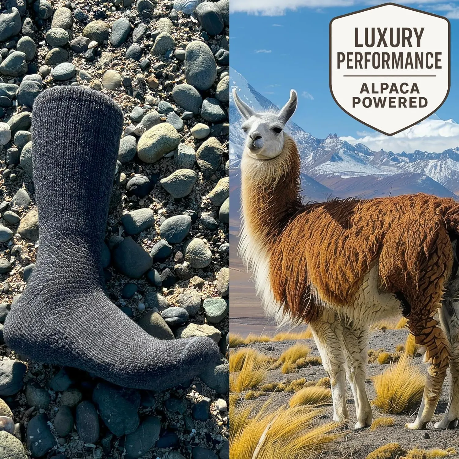 Baby Alpaca Hiking Socks – Premium Outdoor Crew Socks for Men & Women – Ultra-Soft, Breathable, Durable