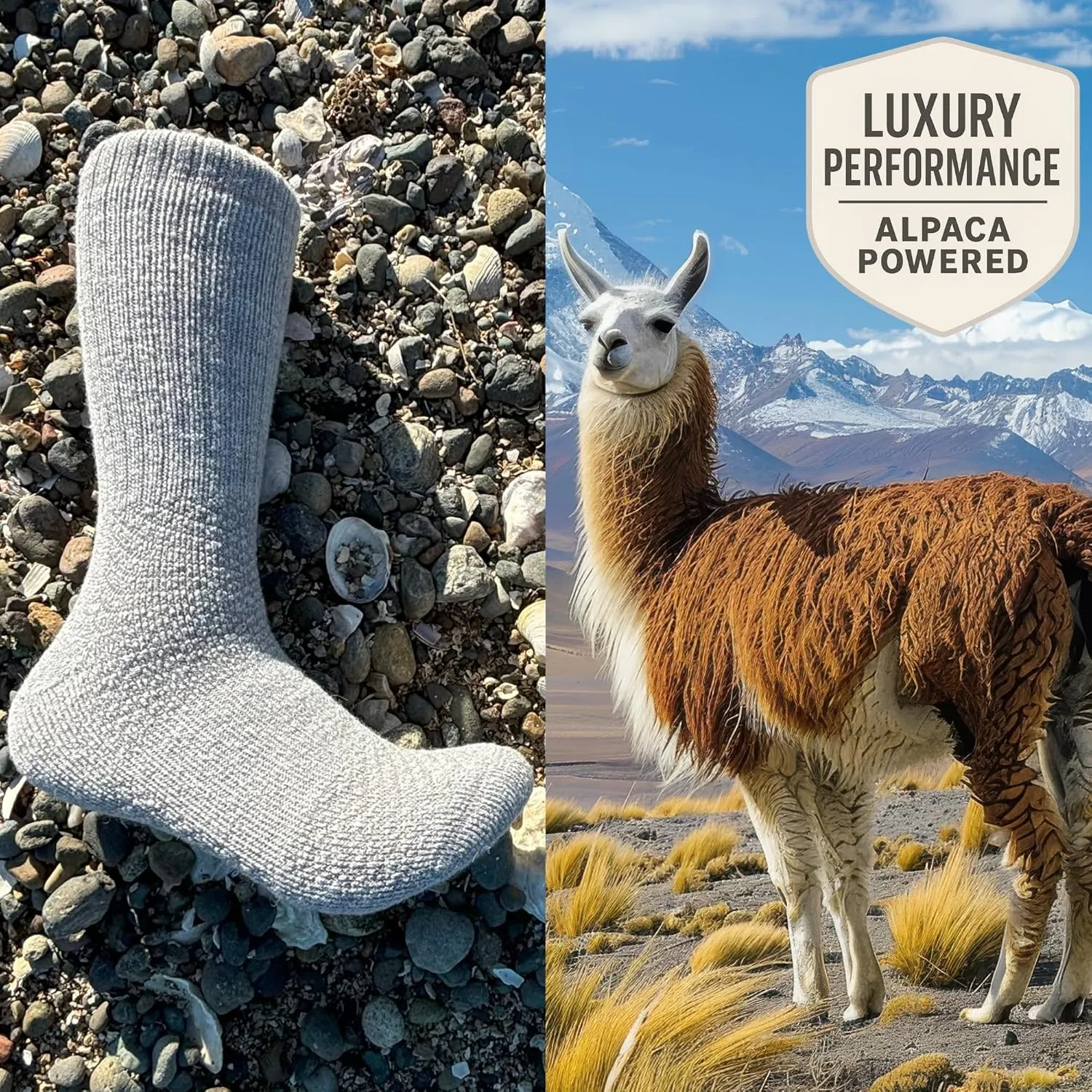 Baby Alpaca Hiking Socks – Premium Outdoor Crew Socks for Men & Women – Ultra-Soft, Breathable, Durable