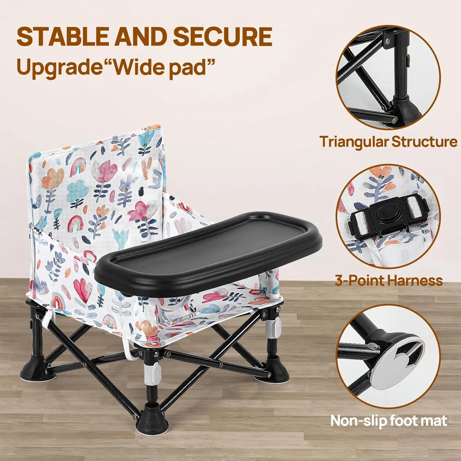 Baby Camping Chair, Booster Seat Travel, Booster Seat for Kitchen Chair