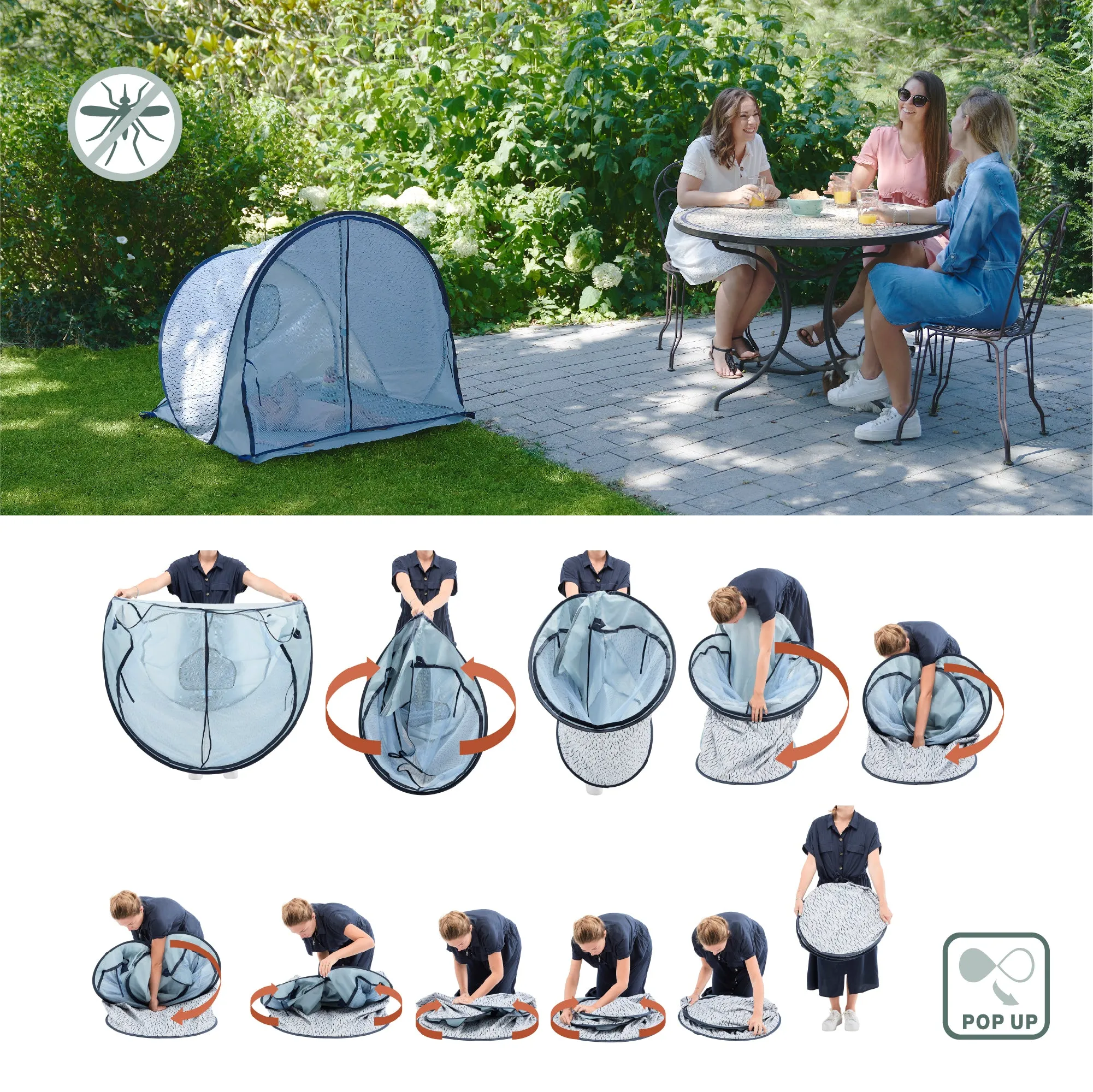 Babymoov Anti-UV Tent 50  UPF Protection Blue Waves