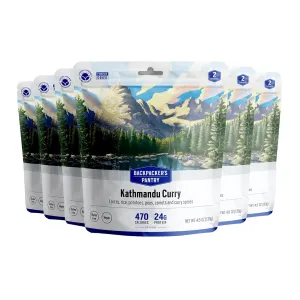 Backpacker's Pantry Kathmandu Curry - Freeze Dried Backpacking & Camping Food - Emergency Food - 24 Grams of Protein, Vegan, Gluten-Free - 6 Count